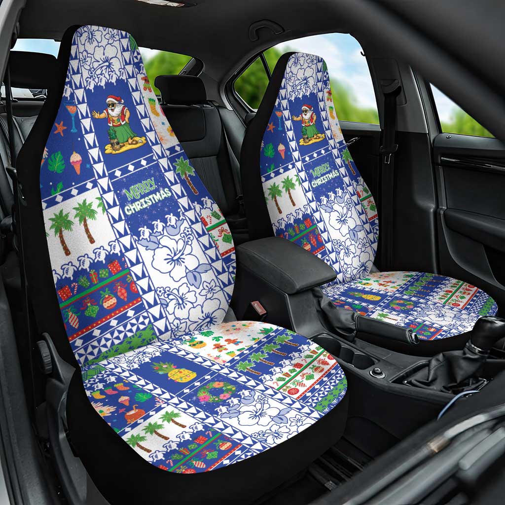 Northern Mariana Islands Christmas Car Seat Cover Festive Beach Vibes - Polynesian Pride