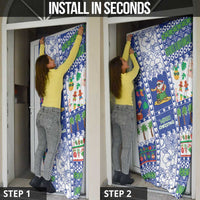 Northern Mariana Islands Christmas Door Cover Festive Beach Vibes - Polynesian Pride