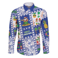 Northern Mariana Islands Christmas Family Matching Long Sleeve Bodycon Dress and Hawaiian Shirt Festive Beach Vibes - Polynesian Pride