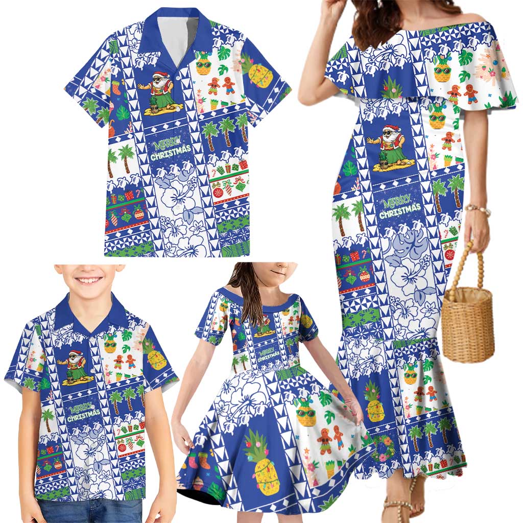 Northern Mariana Islands Christmas Family Matching Mermaid Dress and Hawaiian Shirt Festive Beach Vibes - Polynesian Pride