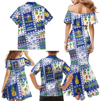 Northern Mariana Islands Christmas Family Matching Mermaid Dress and Hawaiian Shirt Festive Beach Vibes - Polynesian Pride