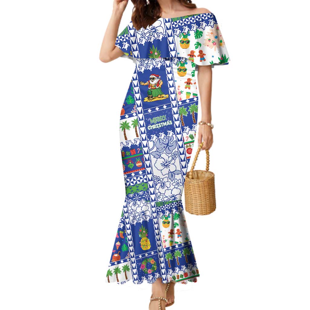 Northern Mariana Islands Christmas Family Matching Mermaid Dress and Hawaiian Shirt Festive Beach Vibes - Polynesian Pride