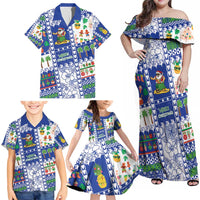 Northern Mariana Islands Christmas Family Matching Off Shoulder Maxi Dress and Hawaiian Shirt Festive Beach Vibes - Polynesian Pride