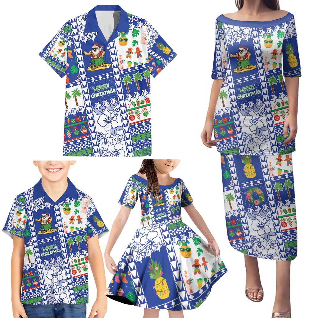 Northern Mariana Islands Christmas Family Matching Puletasi and Hawaiian Shirt Festive Beach Vibes - Polynesian Pride