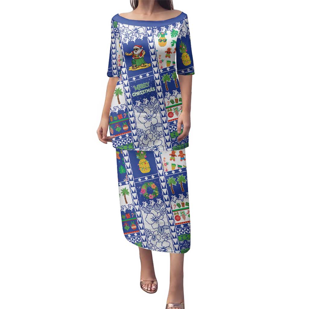Northern Mariana Islands Christmas Family Matching Puletasi and Hawaiian Shirt Festive Beach Vibes - Polynesian Pride