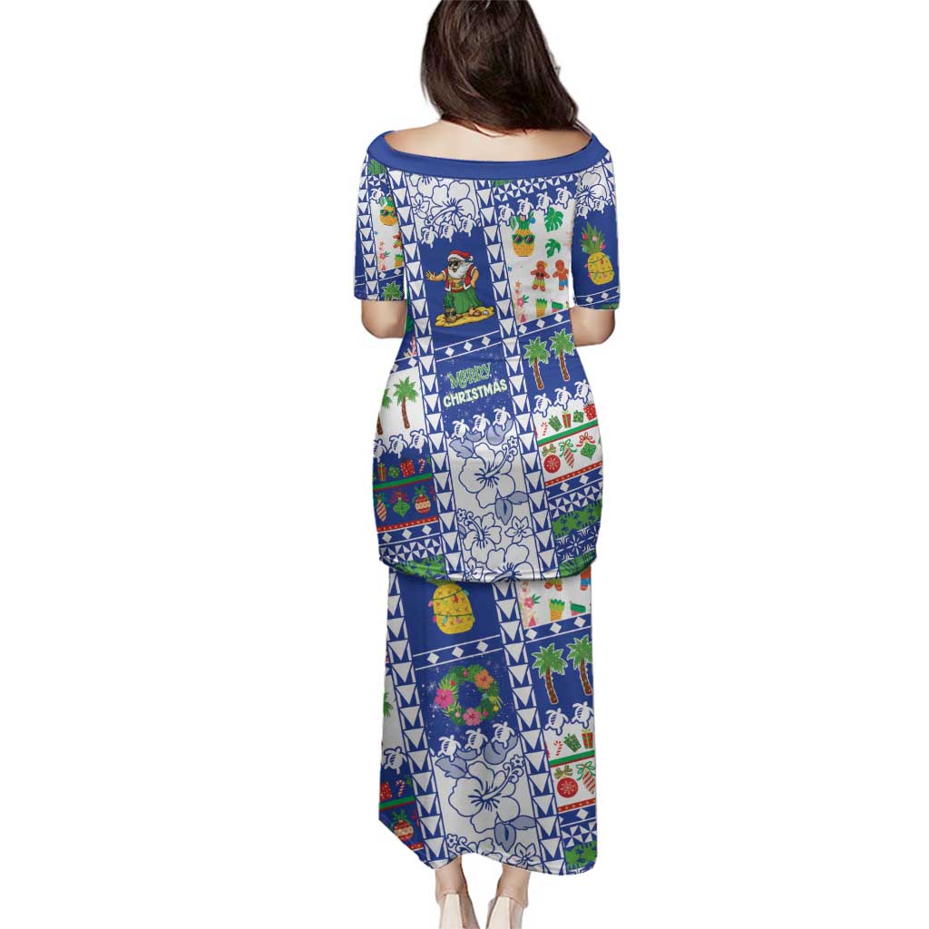 Northern Mariana Islands Christmas Family Matching Puletasi and Hawaiian Shirt Festive Beach Vibes - Polynesian Pride