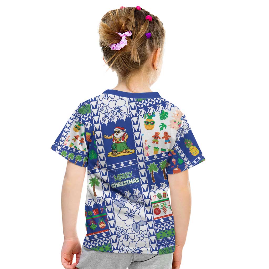 Northern Mariana Islands Christmas Kid T Shirt Festive Beach Vibes - Polynesian Pride