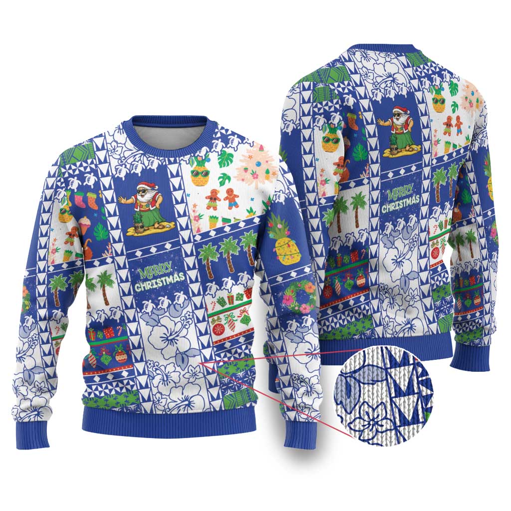 Northern Mariana Islands Christmas Ugly Christmas Sweater Festive Beach Vibes - Polynesian Pride