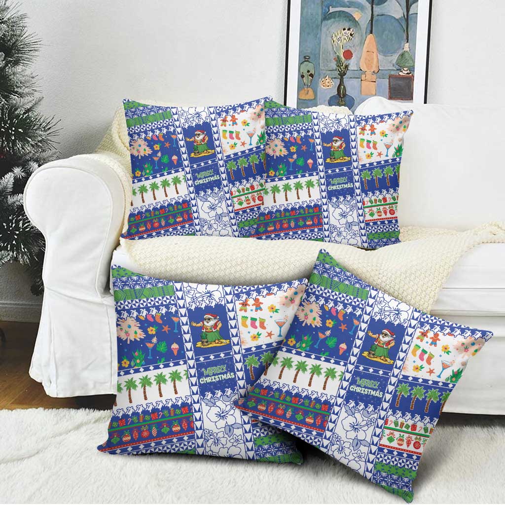 Northern Mariana Islands Christmas Pillow Cover Festive Beach Vibes - Polynesian Pride