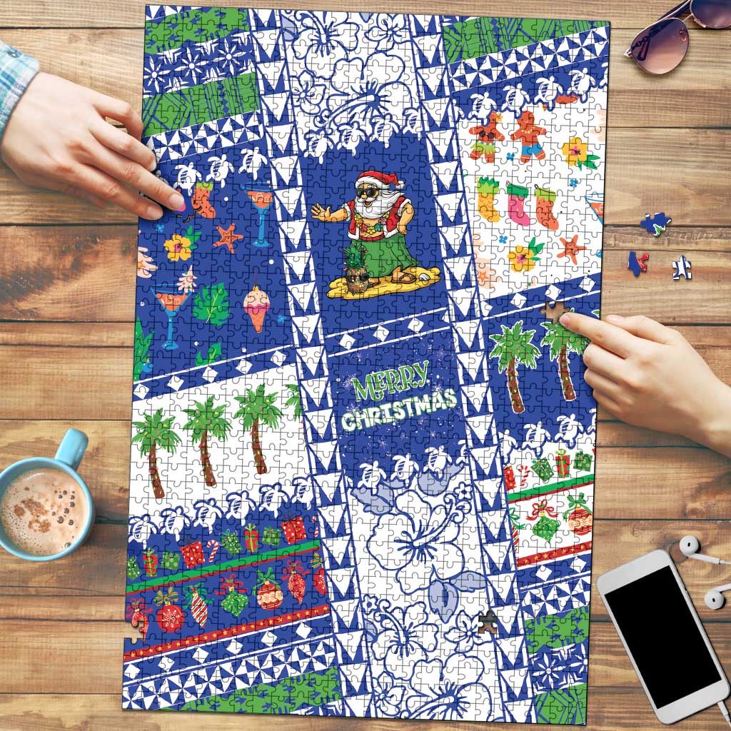 Northern Mariana Islands Christmas Puzzle Festive Beach Vibes - Polynesian Pride