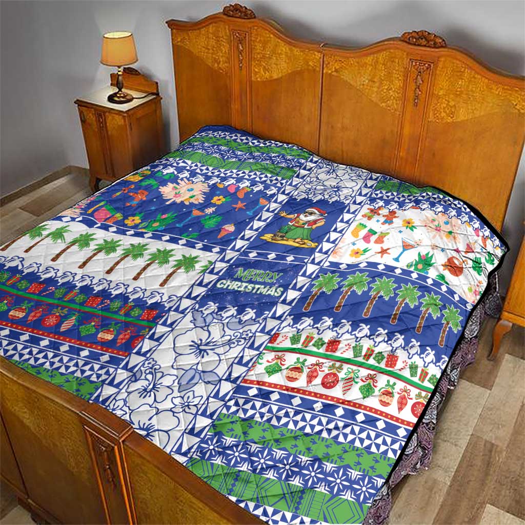 Northern Mariana Islands Christmas Quilt Festive Beach Vibes - Polynesian Pride