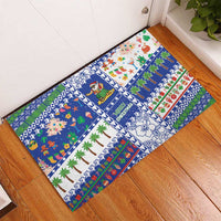 Northern Mariana Islands Christmas Rubber Doormat Festive Beach Vibes - Polynesian Pride