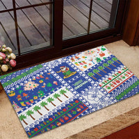 Northern Mariana Islands Christmas Rubber Doormat Festive Beach Vibes - Polynesian Pride