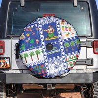 Northern Mariana Islands Christmas Spare Tire Cover Festive Beach Vibes - Polynesian Pride