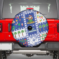 Northern Mariana Islands Christmas Spare Tire Cover Festive Beach Vibes - Polynesian Pride
