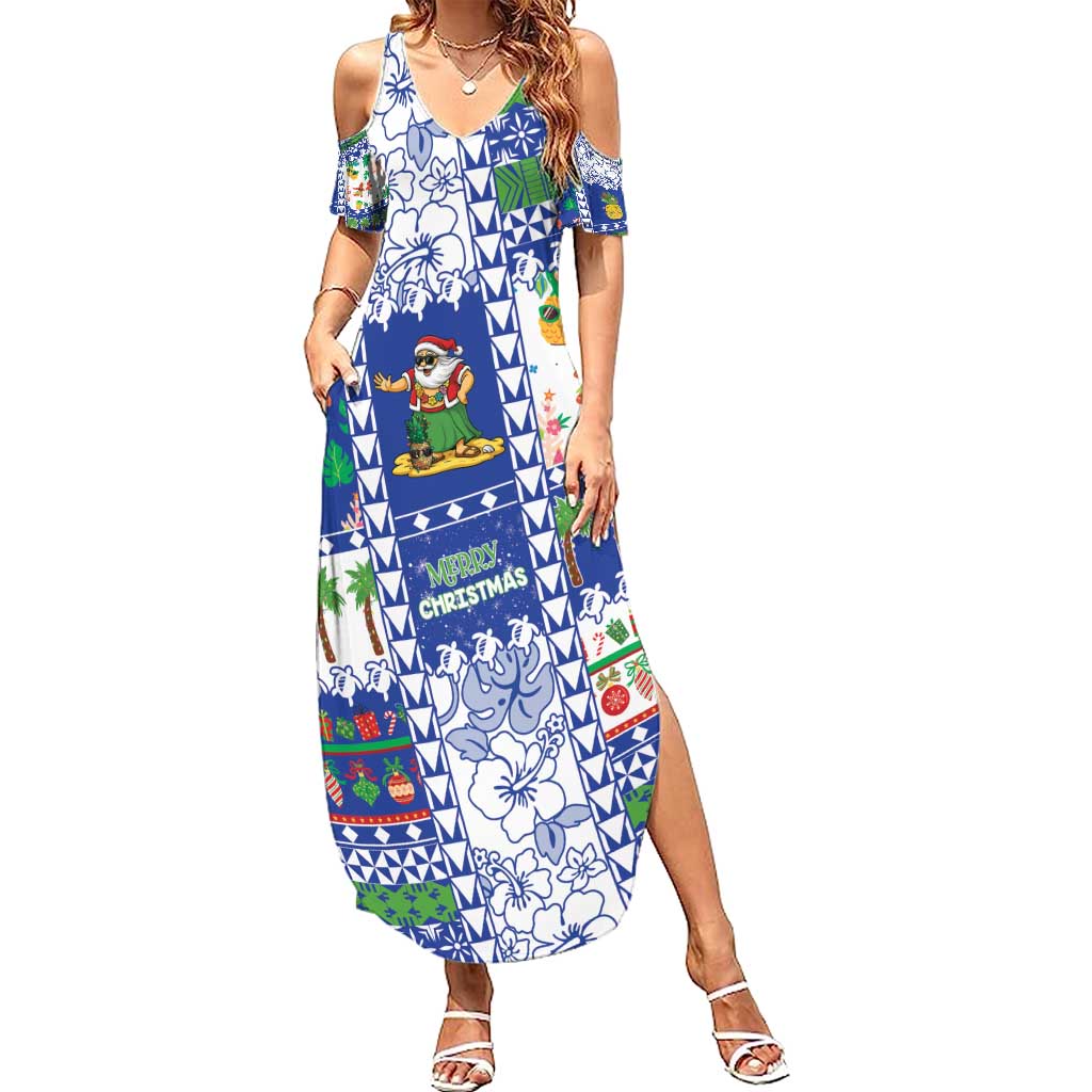 Northern Mariana Islands Christmas Summer Maxi Dress Festive Beach Vibes - Polynesian Pride