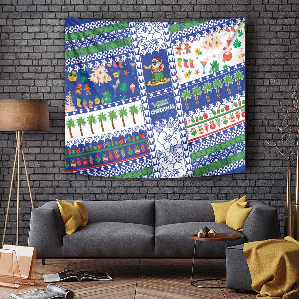 Northern Mariana Islands Christmas Tapestry Festive Beach Vibes - Polynesian Pride