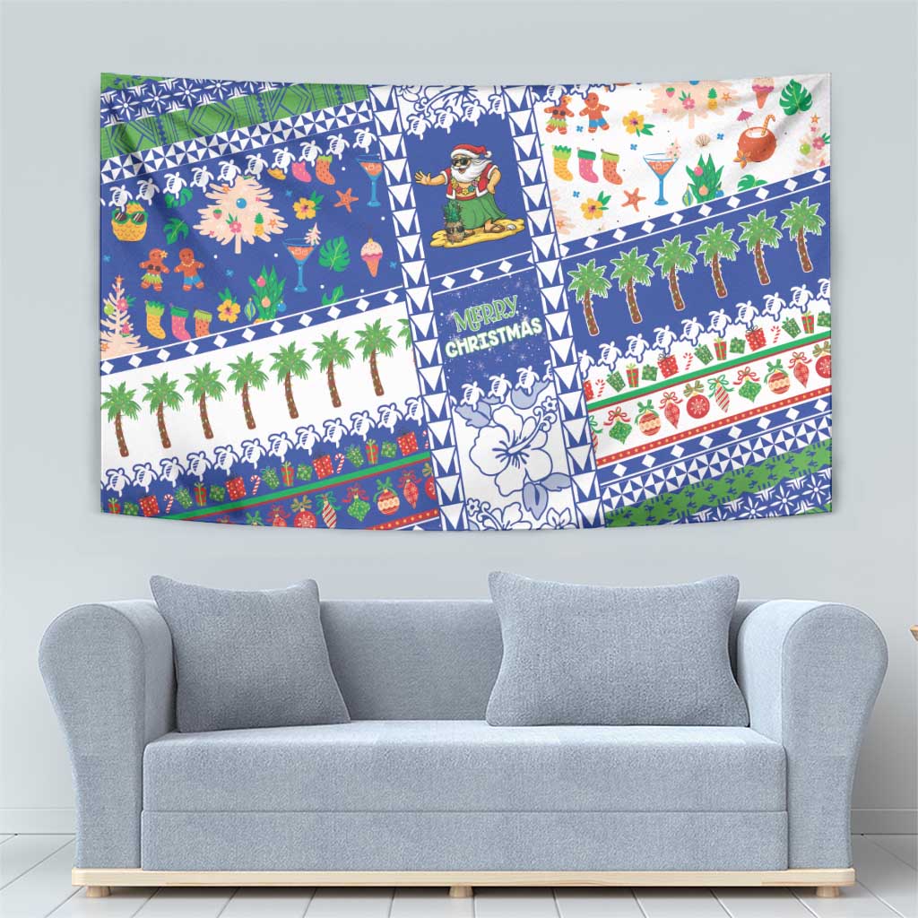 Northern Mariana Islands Christmas Tapestry Festive Beach Vibes - Polynesian Pride