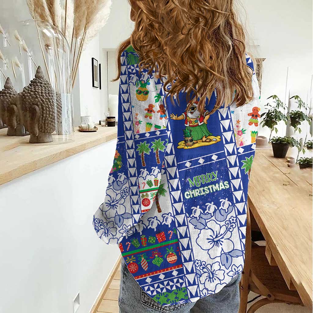 Northern Mariana Islands Christmas Women Casual Shirt Festive Beach Vibes - Polynesian Pride