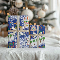Northern Mariana Islands Christmas Wrapping Paper Festive Beach Vibes - Polynesian Pride