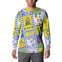 New Caledonia Christmas Button Sweatshirt Festive Beach Vibes - Polynesian Pride