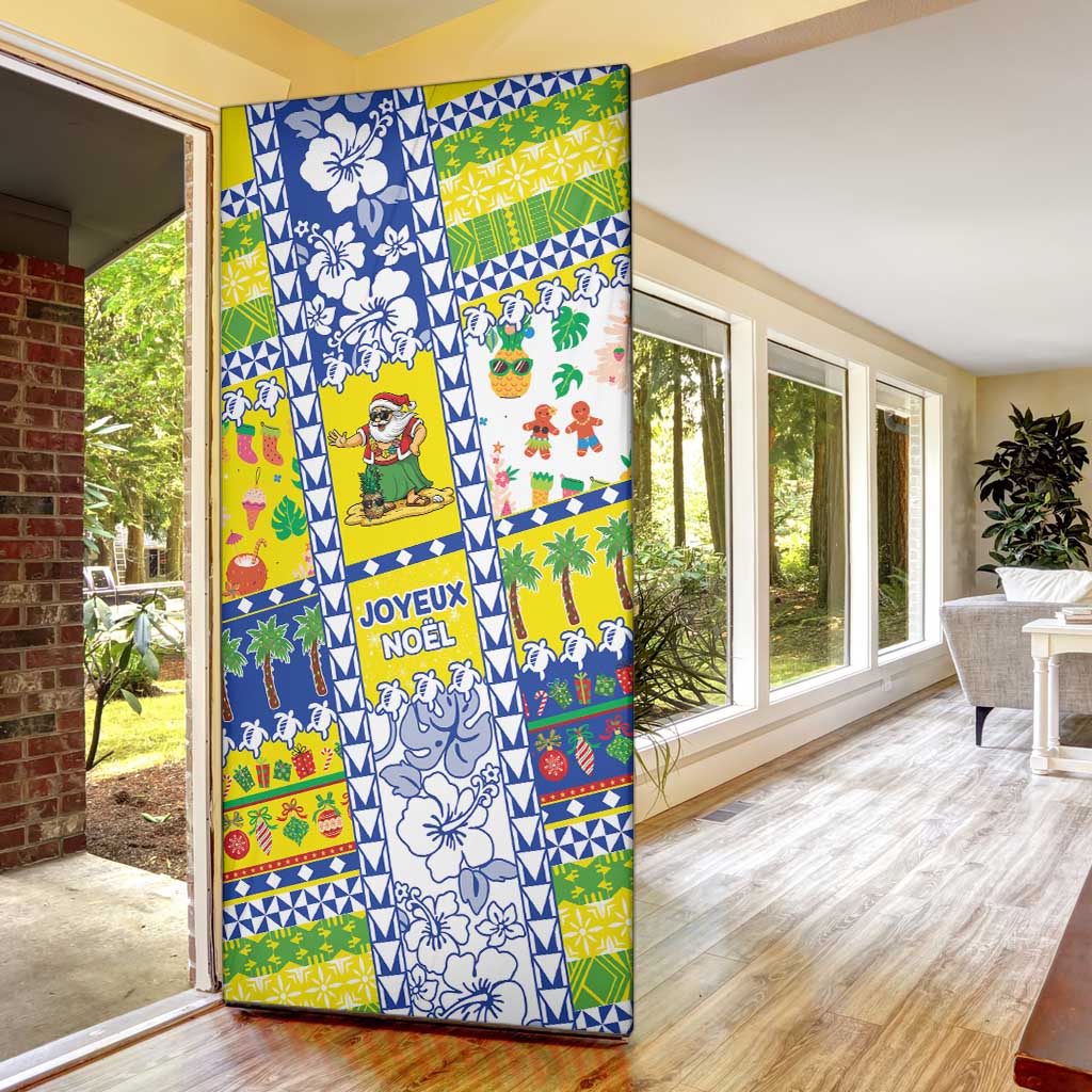 New Caledonia Christmas Door Cover Festive Beach Vibes - Polynesian Pride