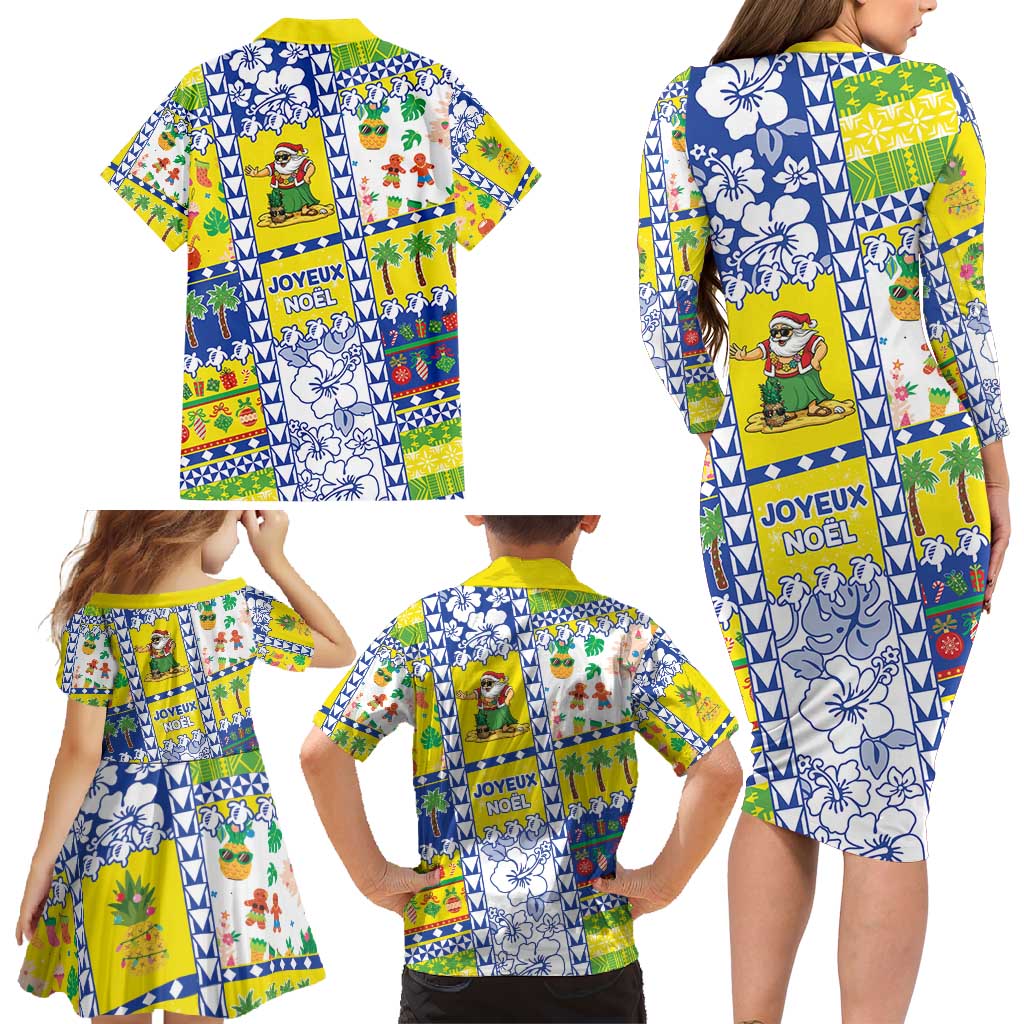 New Caledonia Christmas Family Matching Long Sleeve Bodycon Dress and Hawaiian Shirt Festive Beach Vibes - Polynesian Pride