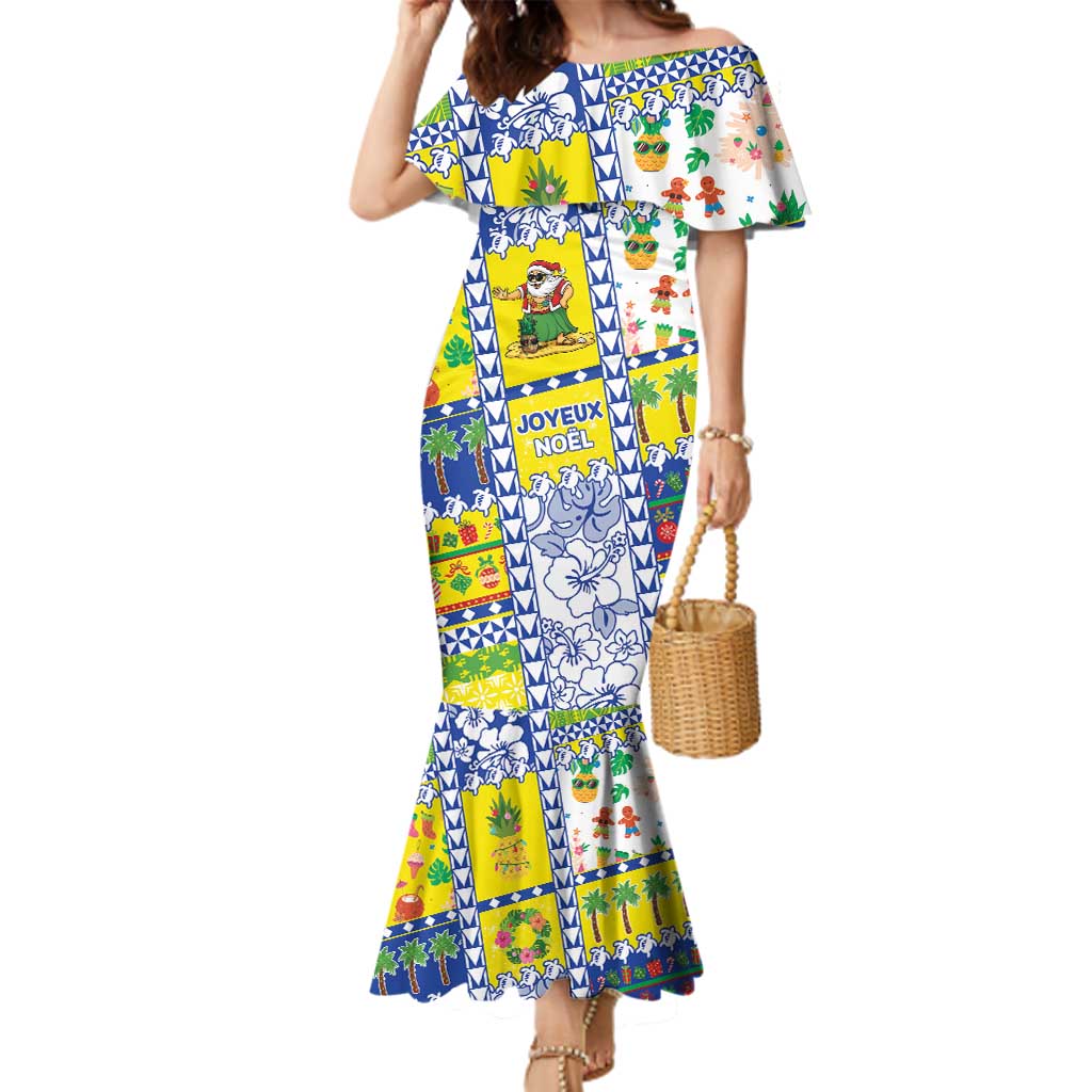 New Caledonia Christmas Family Matching Mermaid Dress and Hawaiian Shirt Festive Beach Vibes - Polynesian Pride