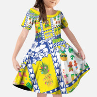 New Caledonia Christmas Family Matching Short Sleeve Bodycon Dress and Hawaiian Shirt Festive Beach Vibes - Polynesian Pride