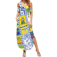 New Caledonia Christmas Family Matching Summer Maxi Dress and Hawaiian Shirt Festive Beach Vibes - Polynesian Pride