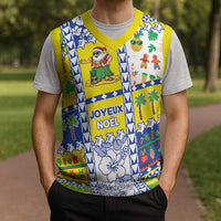 New Caledonia Christmas Knitted V-Neck Vest Festive Beach Vibes - Polynesian Pride
