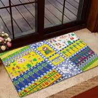 New Caledonia Christmas Rubber Doormat Festive Beach Vibes - Polynesian Pride