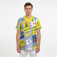 New Caledonia Christmas Scrub Top Festive Beach Vibes - Polynesian Pride
