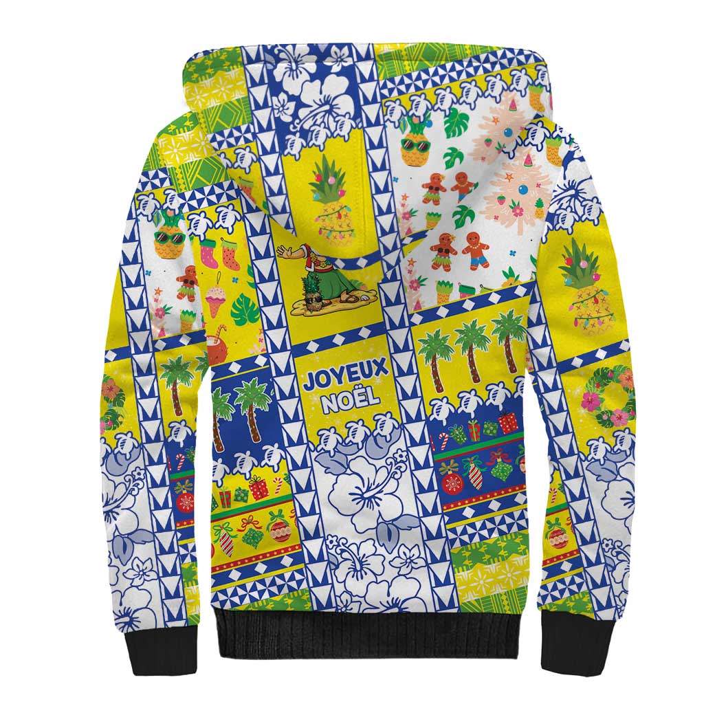 New Caledonia Christmas Sherpa Hoodie Festive Beach Vibes - Polynesian Pride