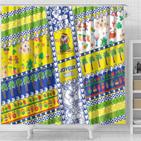 New Caledonia Christmas Shower Curtain Festive Beach Vibes - Polynesian Pride
