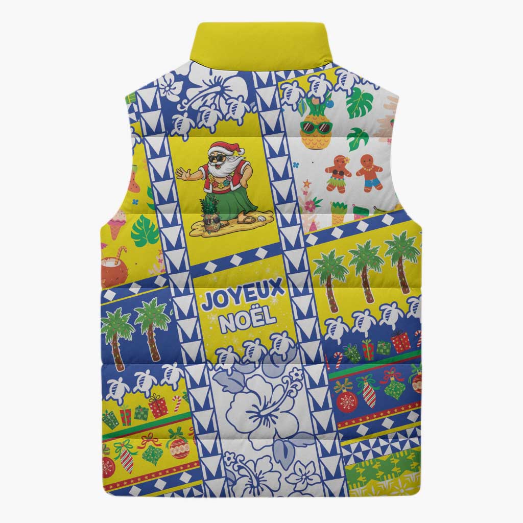 New Caledonia Christmas Sleeveless Puffer Jacket Festive Beach Vibes - Polynesian Pride