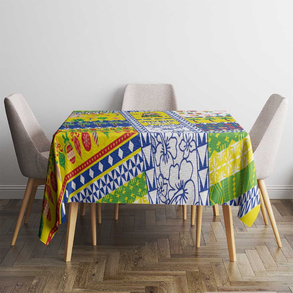 New Caledonia Christmas Tablecloth Festive Beach Vibes - Polynesian Pride
