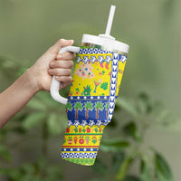 New Caledonia Christmas Tumbler With Handle Festive Beach Vibes - Polynesian Pride