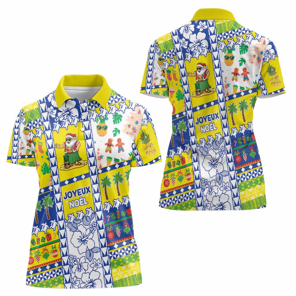 New Caledonia Christmas Women Polo Shirt Festive Beach Vibes - Polynesian Pride