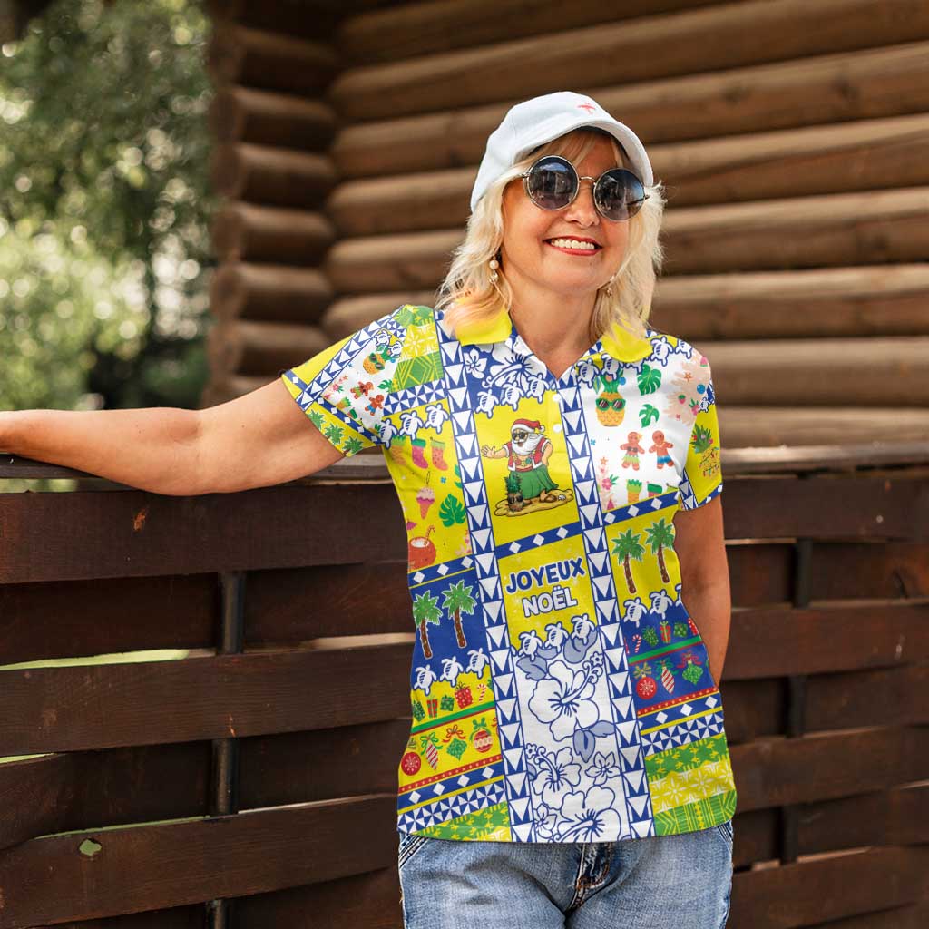 New Caledonia Christmas Women Polo Shirt Festive Beach Vibes - Polynesian Pride