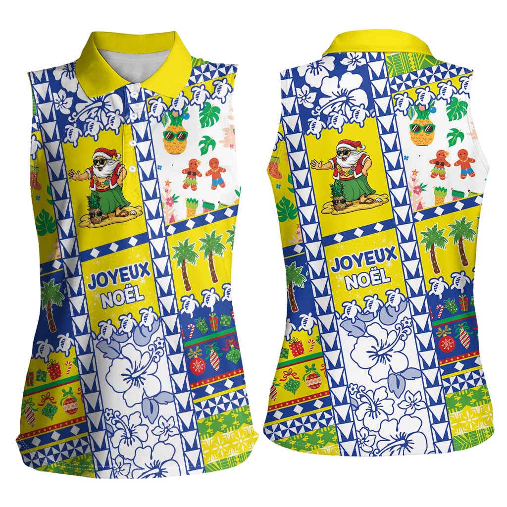 New Caledonia Christmas Women Sleeveless Polo Shirt Festive Beach Vibes - Polynesian Pride