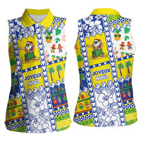 New Caledonia Christmas Women Sleeveless Polo Shirt Festive Beach Vibes - Polynesian Pride