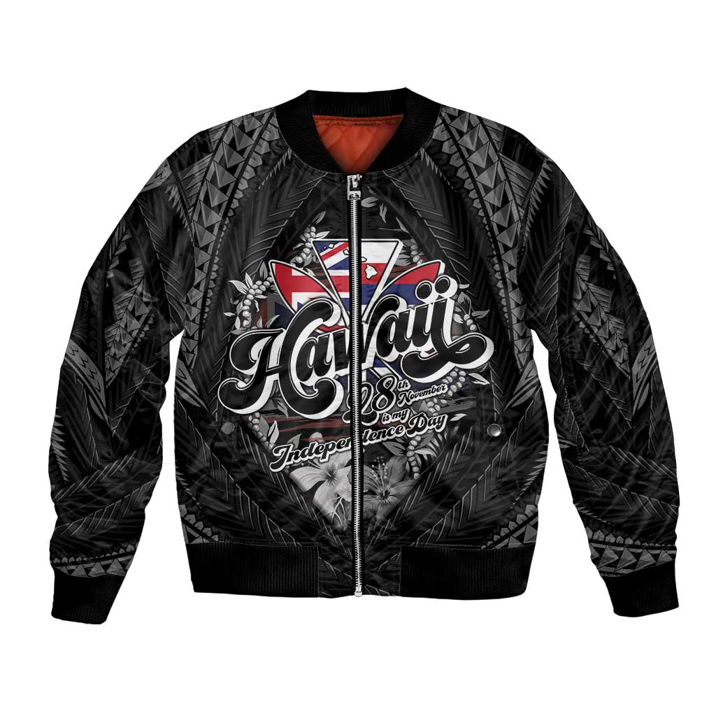 Hawaii November 28th Bomber Jacket Kanaka Maoli Tribal Pattern - Polynesian Pride