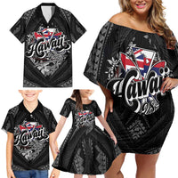 Hawaii November 28th Family Matching Off Shoulder Short Dress and Hawaiian Shirt Kanaka Maoli Tribal Pattern - Polynesian Pride