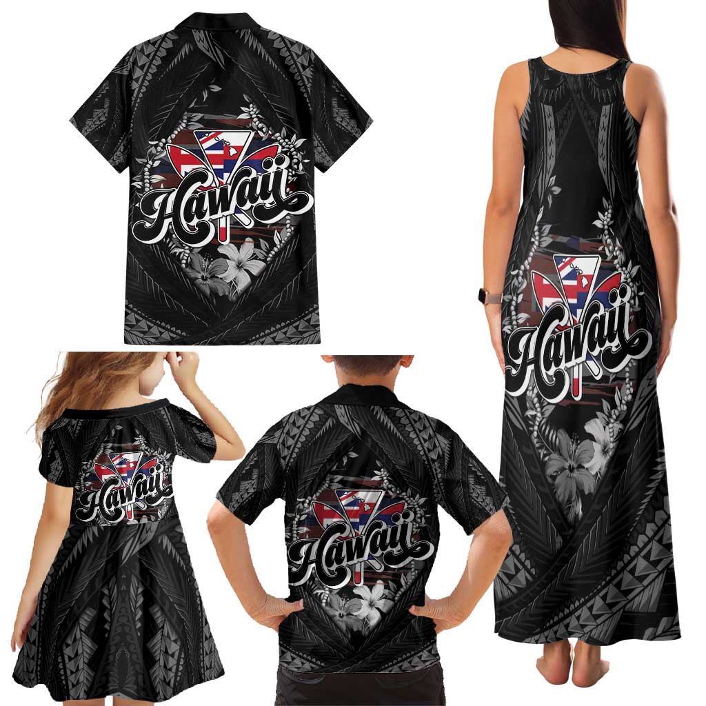 Hawaii November 28th Family Matching Tank Maxi Dress and Hawaiian Shirt Kanaka Maoli Tribal Pattern - Polynesian Pride