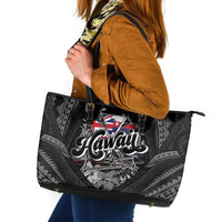 Hawaii November 28th Leather Tote Bag Kanaka Maoli Tribal Pattern - Polynesian Pride