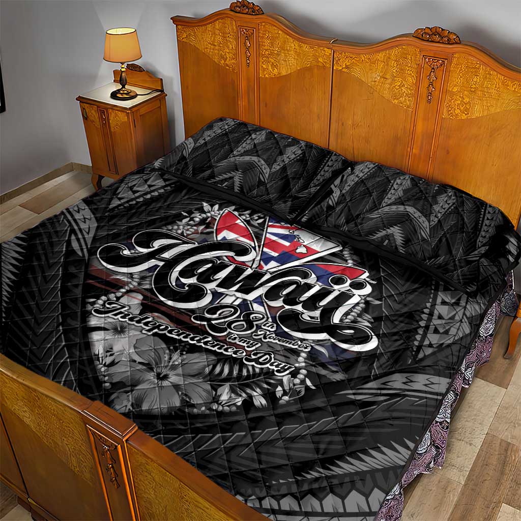 Hawaii November 28th Quilt Bed Set Kanaka Maoli Tribal Pattern - Polynesian Pride