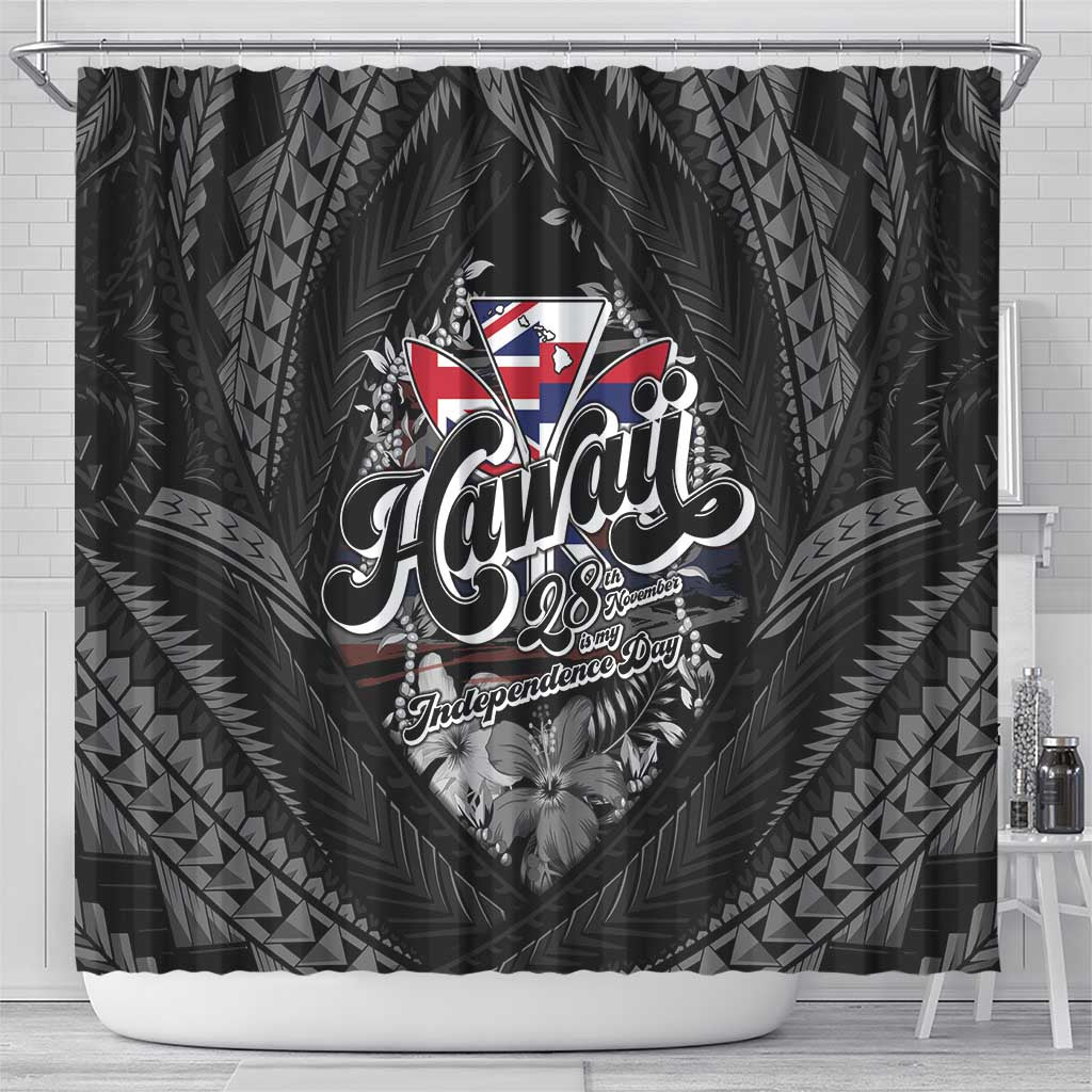 Hawaii November 28th Shower Curtain Kanaka Maoli Tribal Pattern - Polynesian Pride