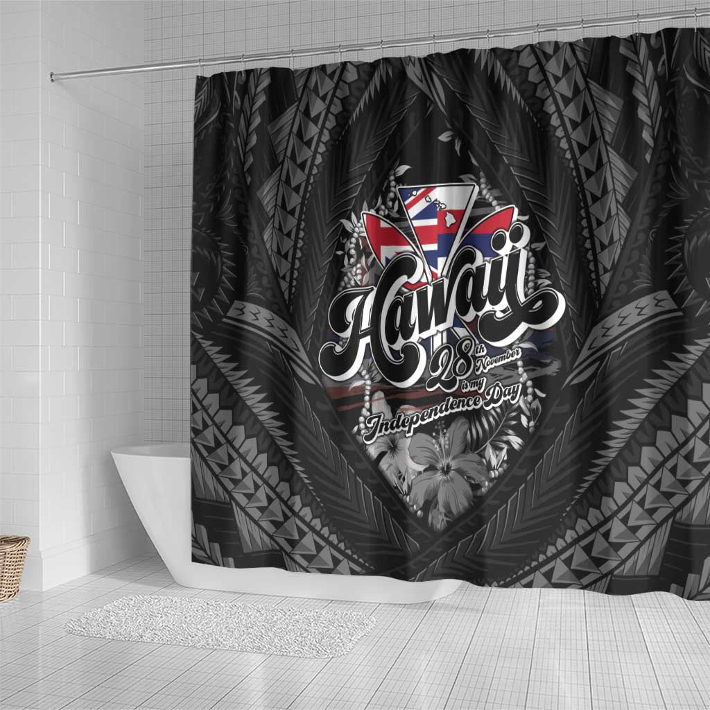 Hawaii November 28th Shower Curtain Kanaka Maoli Tribal Pattern - Polynesian Pride