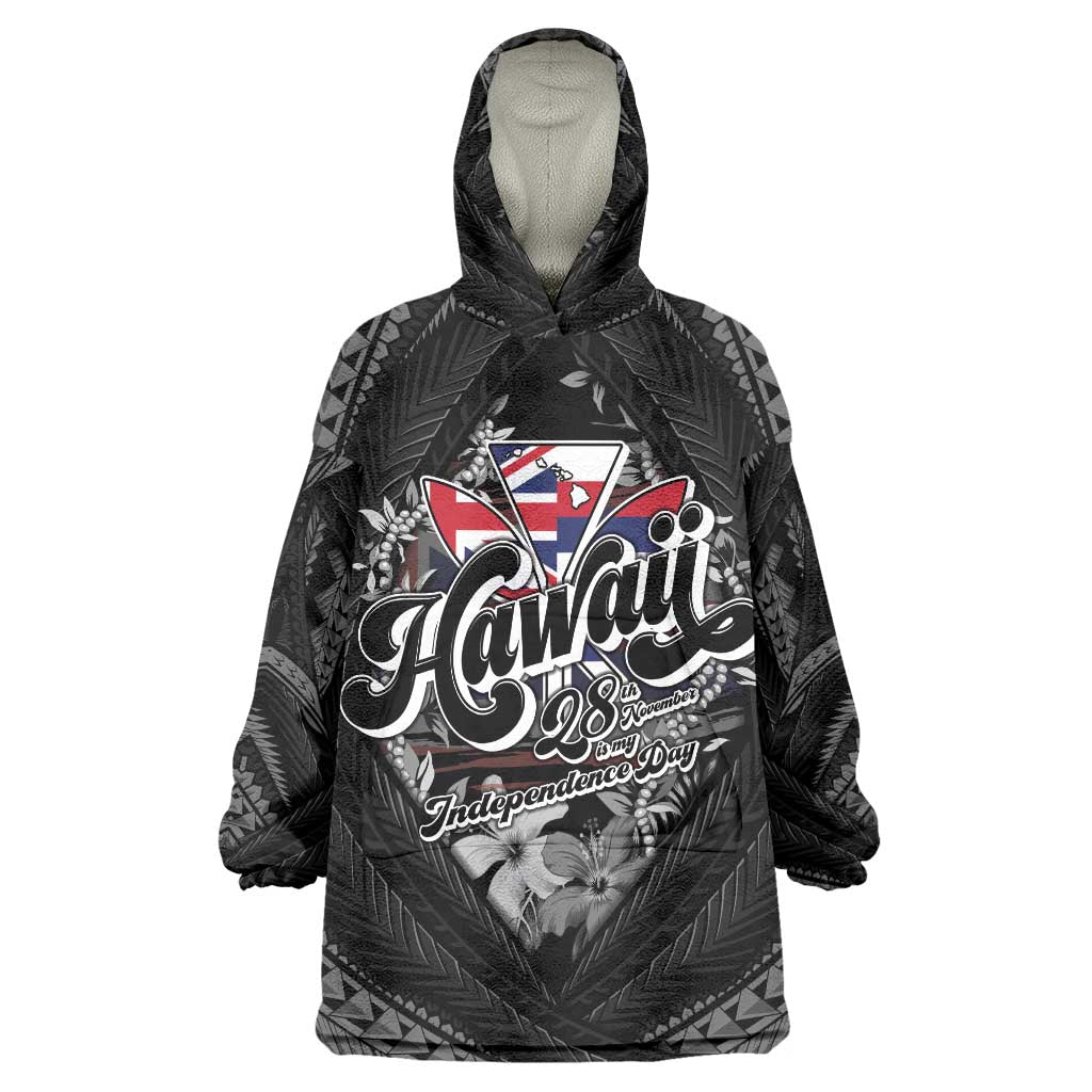 Hawaii November 28th Wearable Blanket Hoodie Kanaka Maoli Tribal Pattern - Polynesian Pride